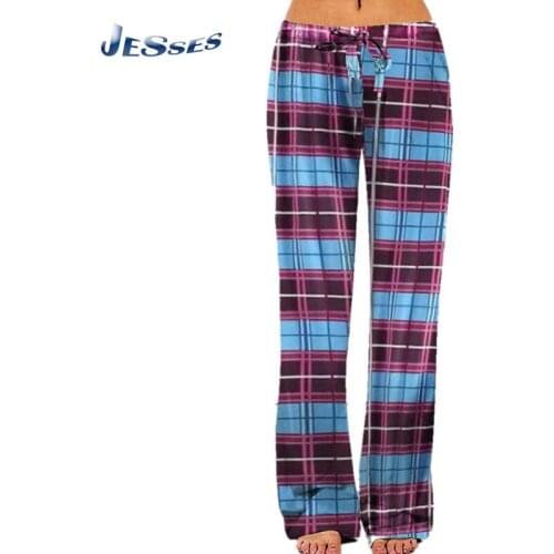 Leisure PlaidPrinted Pants Femme Baggy Streetwear Fashion Wide Leg Trousers Loose Korean Style Summer Casual Harajuku Sweatpant