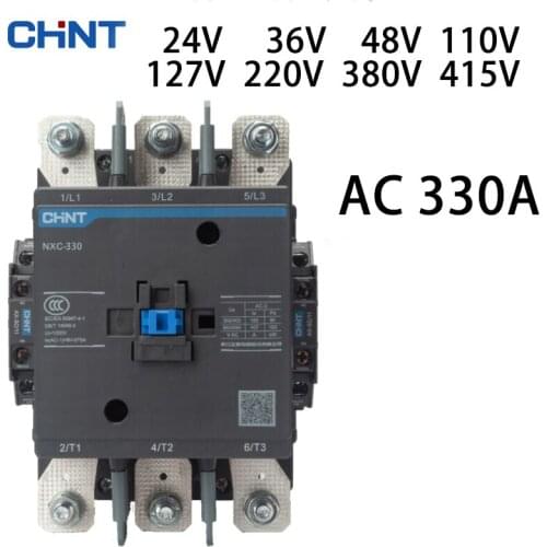 CHINT NX330 C-contactor 330A AC 24V 36V 48V 110V 127V 220V 380V 415V Two normally open and two normally closed