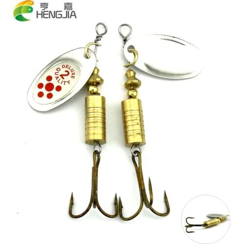 HENGJIA 2 colors 6.7cm 7.3g metal spinner spoon trolling fishing lures pike trout catfish fishing baits pesca fishing tackle