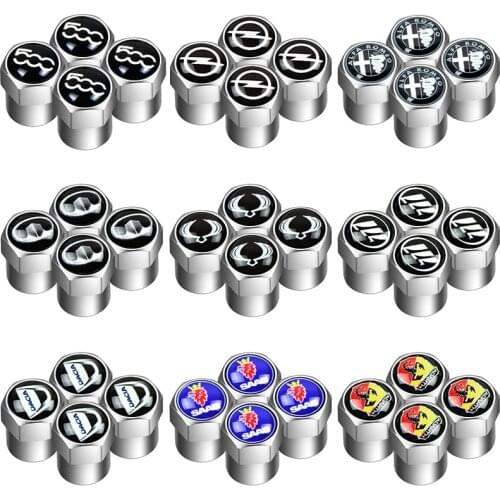 Car Wheel Tire Valve Caps Stem Case For Renault Opel Lifan Saab Daewoo Great Wall Ssangyong Dacia 500 emblems Auto Accessories