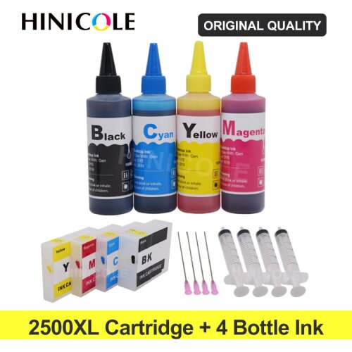HINICOLE Printer+ 400ml Refill Dye Ink For Canon PGI-2500XL For Canon MAXIFY IB4050 MB5350 MB5450 Refill Ink Cartridge PGI2500