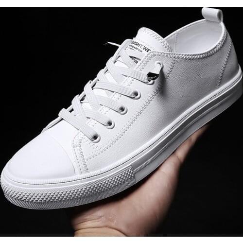 Fashion Mens Leather Sneakers Shoes Breathable Casual Loafers Shoes Spring Mens Black White Designer Men Loafers Shoes