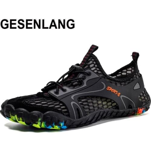 Men Barefoot Fiver Fingers Aqua Shoes Big Size Male Breathable Quick Drying Outdoor Trail Hiking Camping Walking Beach Shoes New