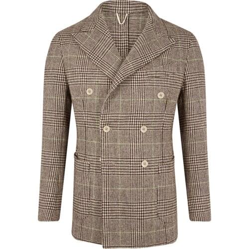 Striped Mens Suits Jacket Custom England Style Formal Double Breasted Smart Casual Party Evening Wedding Wear