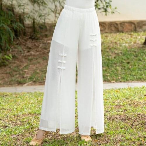 New Chinese Traditional Classical Dance Pants For Women Adult Gauze 2 Layer Practice Trousers Oriental Dance Stage Pants DQL5470