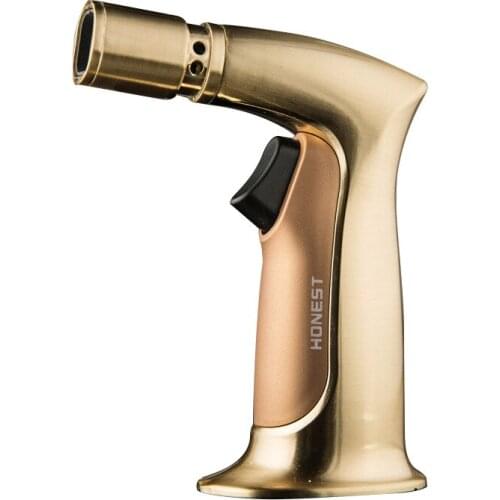 BBQ Spray Gun Jet Torch Lighter Inflatable Windproof Butane Gas Lighter Fixed Lock Outdoor Kitchen Cigar Lighters Blue Flame