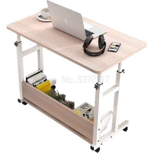 Simple folding table small movable desk wall leaning learning table lifting bedside lazy table