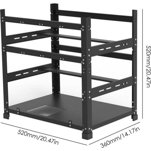 Mining Rig Frame With 6 /8 /12 GPU Slot, Efficient Heat Dissipation Holder, Miner Mining Rig Frame Accessories