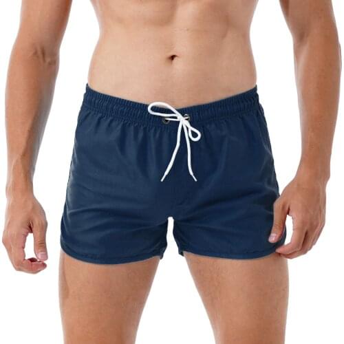 Man Fashion Summer Shorts Pure Color Elastic Waist Drawstring Pocket Quickly Dry Breathable Beach Shorts Male Sport Gym Shorts
