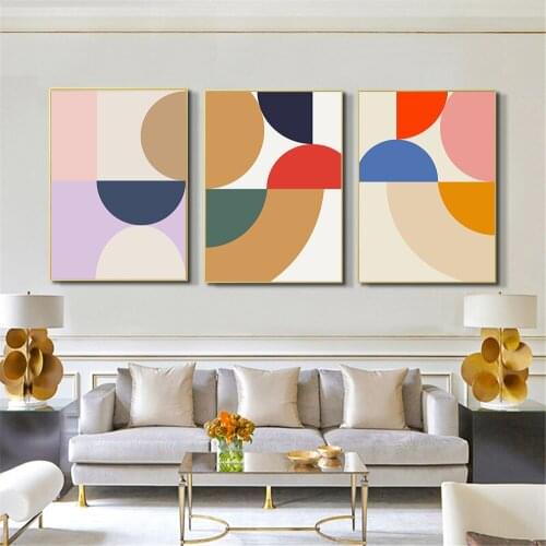 Modern Colorful Geometry Shapes Wall Art Canvas Print Module Poster Minimalist Print Wall Pictures Living Room Home Decoration