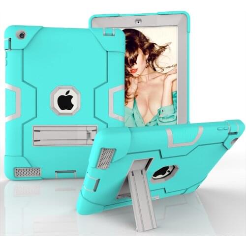 Heavy Duty Armour Shockproof Hard PC Soft Silicone Skin Back Cover Case For IPad 2 3 4 9.7" Tablet Funda Capa #S