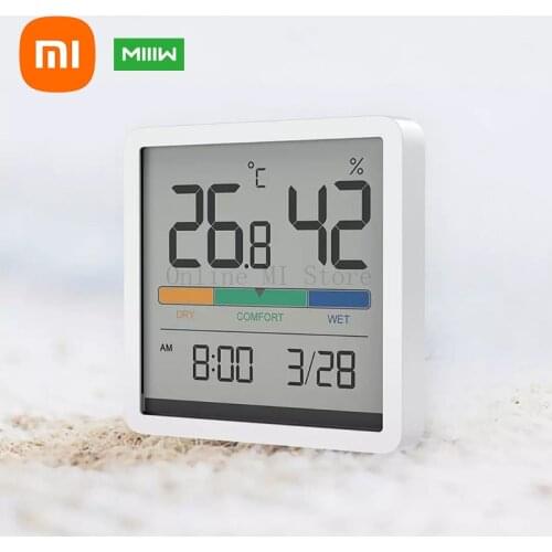 New Xiaomi Miiiw Jingxiang Thermohygrometer Clock White 5 kinds of information display multi-angle high-definition screen