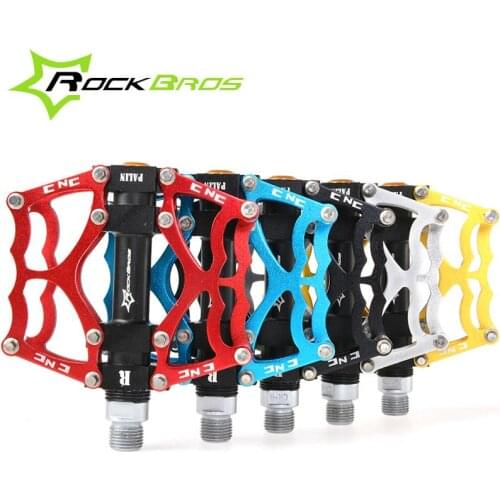RockBros MTB BMX DH Bike Bicycle Ultralight Pedals Aluminum Body Axle 9/16" Cr-Mo Spindle Cycling Bearing Pedals, 3 Style
