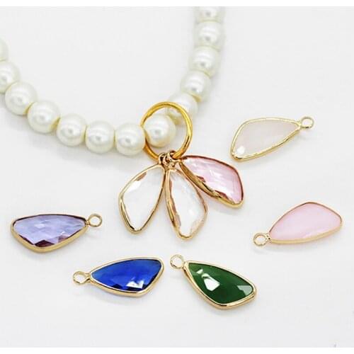 High Quality 12p 10x18mm Leaf single hole crystal charms pendants for DIY necklace earrings Jewelry Making Finding Accessories