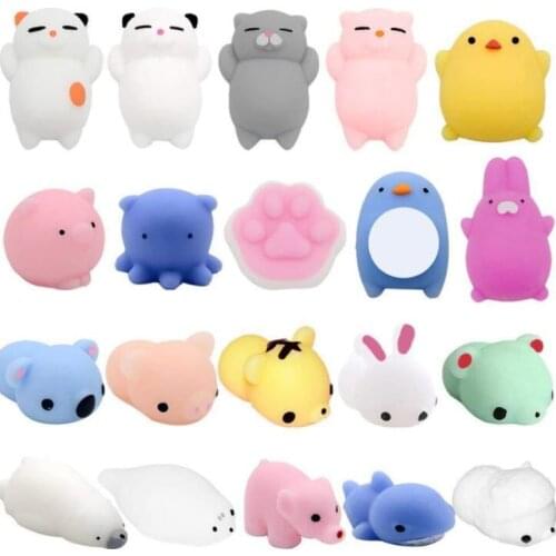30 pcs squishy Mochi Animals Stress Toys Mini Animal Squishy Stress Relief Animal Toys Squeeze Toys 100% Different Pattern