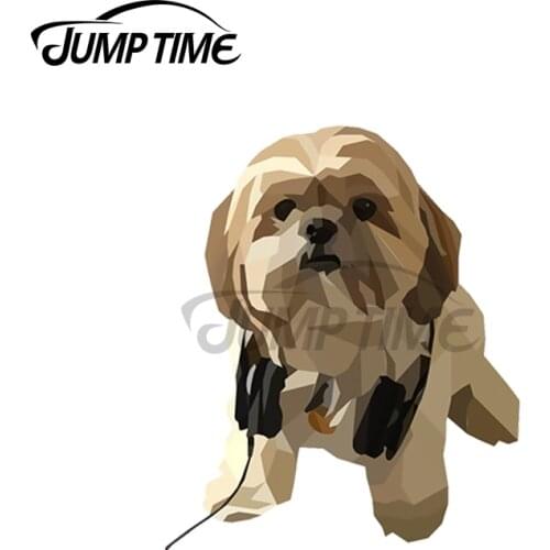 JumpTime 13 x 4cm Shitzu Awesome dog geometric Vinyl Car Sticker Refrigerator Windshield Occlusion Scratch Car Decoration Decals