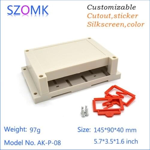 4 pcs, electrical plastic instrument box din rail enclosure 145*90*40mm electronics junction boxes, plastic abs enclosure boxes