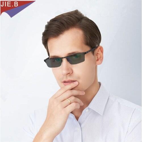 Newly designed titanium alloy men and women photochromic reading glasses hyperopia presbyopia driving glasses with diopter