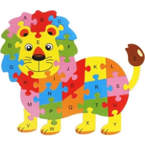 English Alphabet Digit Animals Fruits Wooden Jigsaw Puzzle Hand Grab Kid Early Educational Toys children Preschool teaching Aids