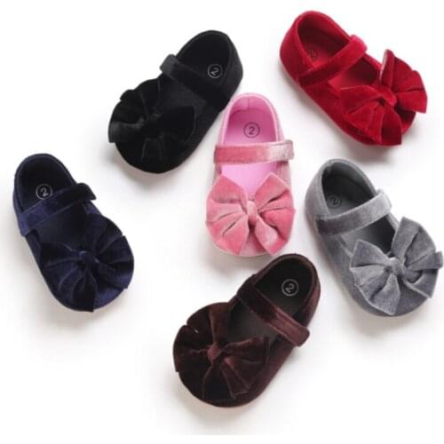 Baby Girls Princess Shoes Kids Cute Bows Soft Sole Non-Slip Spring Summer Infant Toddler First Walkers