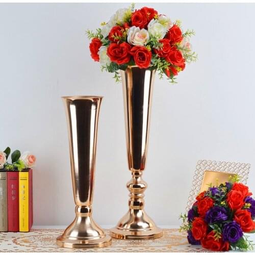 1 Pcs Metal Candle Holders Flowers Vase Candlestick Road Lead Candelabra Centerpieces Wedding porps Christmas decoration