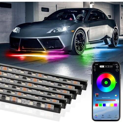 OKEEN RGB Multicolor Underglow Lights For Car LED Automobile Chassi Neon Atmosphere Decorative Lamps Strip Underbody APP Control