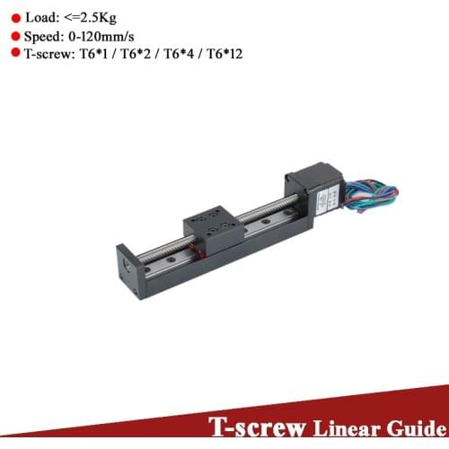 15mm-100mm Effective Travel Lenght Stroke T6*1 6mm T-Screw Mini Linear Guide Motion Module Table Rail +28 Stepper Motor LW28