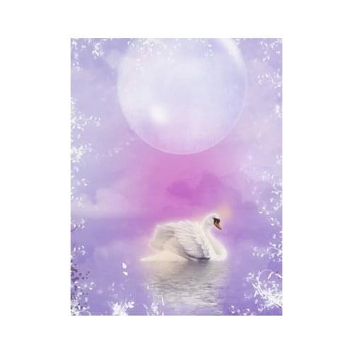 TR Newborn Baby Photo Studio Backdrop Bokeh Purple Background Moon Swan Fantasy Scenic Backdrops Custom Photo Studio Backgrounds