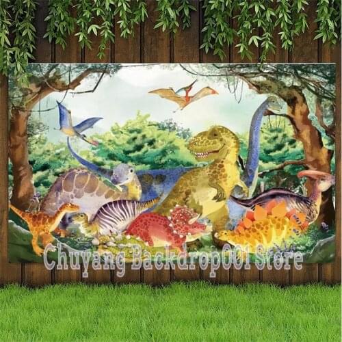 Jurassic Park Birthday Boy Photograpy Background Dinosaur Cosplay Family Party Dinner Table Banner Decor Poster Vinyl Backdrops
