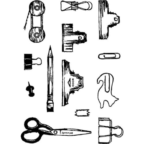 Vintage Sewing Stuff Clear Stamps Tailor Poster Notebook Scrapbooking Photo Album Decor Craft Stamps