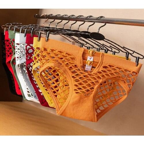 Womens Panties Sexy Hollow Out Thong Fishing Net Breathable Brief Hole Comfort Tanga See Through Underwear Hot Sexy Lingerie