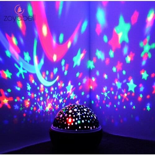 Starry Sky Star Night Light Projector Romantic Rotating Sea World Night Projection Light for Kids Baby Bedroom Table Lamp