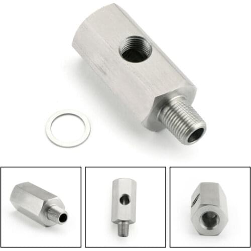 1/8" BSPT Oil Pressure Sensor Tee to NPT Adapter Turbo Supply Feed Line Mete