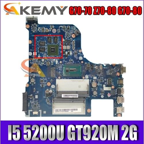 Akemy AILG1 NM-A331 Motherboard For Lenovo G70-70 Z70-80 G70-80 Laptop Motherboard CPU I5 5200U GT920M 2G 100% Test