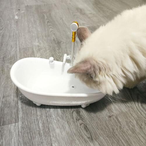 Bathtub Automatic Pet Cat Water Dispenser Pet Drinking Water Electronic Water Fountain Drinker Bowl for Cat Kitten Pet Supplies