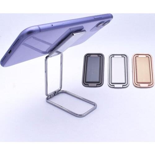 Foldable Mobile Phone Holder Ring Buckle Retractable Desktop Phone Holder Car Magnetic Metal Stand For iPhone Universal