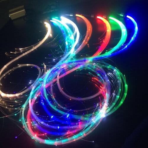 USB Chargeable Colorful LED Fiber Optic Whip Dance Whip Glowing Hand Rope Flash Whip Atmosphere Props for Dance Festival Party