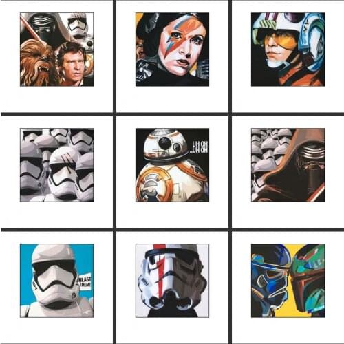 Disney Star Wars Black Warrior White Soldier Jedi Warrior Canvas Art Paintings Poster and Print Wall Art Picture Home Decoration