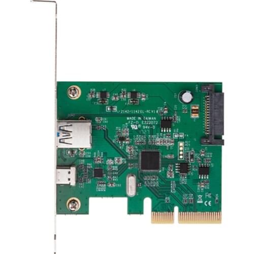 H1111Z PCI Express to USB3.1 USB-C + USB3.1 Type-A host controller card up to USB3.1 Gen-II 10Gbps supper speed+ ASM3142 Chipset