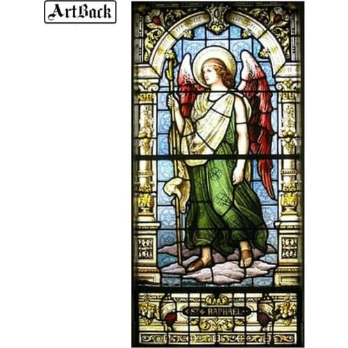 ARTBACK 5d Diamond Painting Christ Angel Portrait Full Square Religious Diamond Mosaic Rhinestone Cross Stitch Decoration