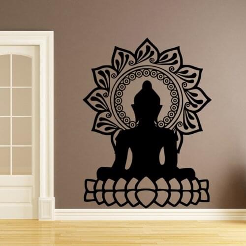 Creative Buddha Mandala Lotus Self Adhesive Wall Sticker Vinyl Waterproof Wall Decals Home Decoration Accessories Wallpaper