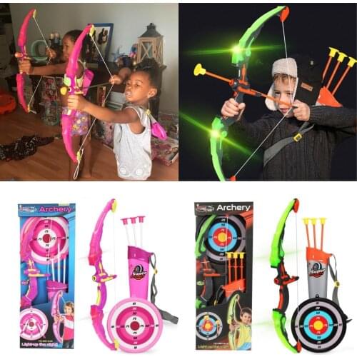 Light Up Archery Bow and Arrow Toy Set for Boys Girls With 3 Suction Cup Arrows 900C