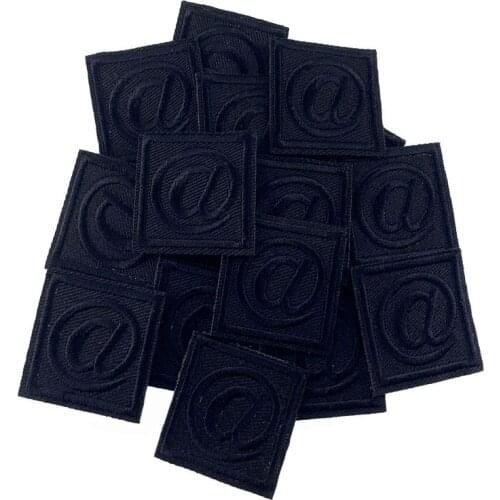 5Pcs Black Patches for Clothes Iron on letter Appliques Stripes Sticker DIY Badges Jeans Decoration