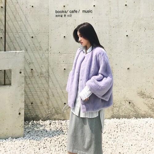 Real Korean Jacket Double-faced Mink Fur Autumn Winter Coat Women Clothes Manteau Femme Hiver MY967