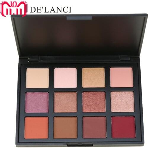 12 Color Shimmer Nature Glow Eyeshadow Palette Portable Makeup Cosmetics Nude Eye Shadow powder Waterproof Makeup Set