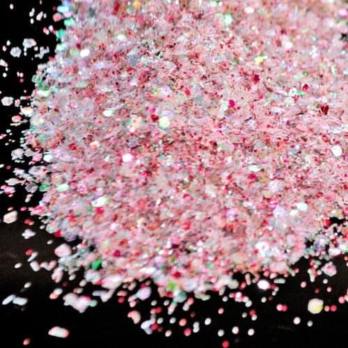 Clear Pink Hot Pink Nail Glitter Hexagonal Sequins Powder Dust Mix Size Nail Glitter Powder Flash Acrylic Manicure Tool