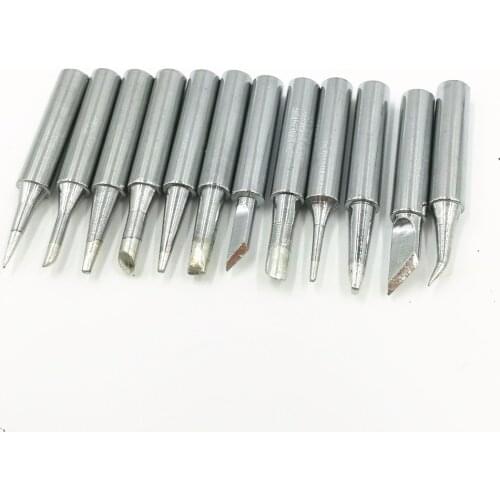 12PCS Silver 900M Soldering Iron Tip For AOYUE HAKKO SAIKE ATTEN YIHUA 8586 Soldering Station
