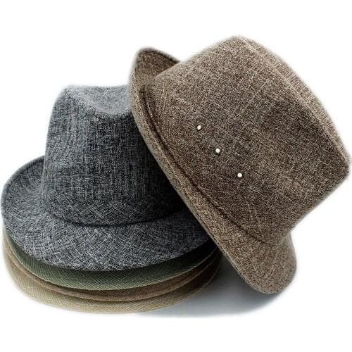 Big Size 57 58 59 60CM Men Homburg Fedora Hat For Gentleman Travel Church Panama Sun Hat For Dad Gift