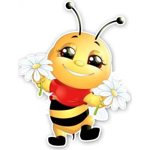 Funny Happy Bee Car-Sticker Automobiles Motorcycles Window Bumper Laptop Vinyl Decal PVC Decorative Goods Apply To Car Window
