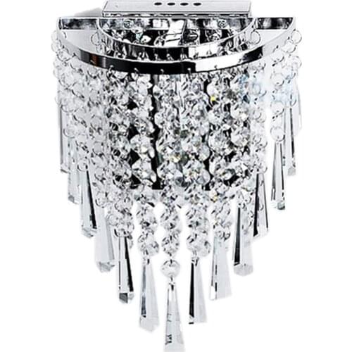 Modern Crystal Wall Lamp Chrome Sconce Wall Light for Living Room Bathroom Home Indoor Lighting Decoration